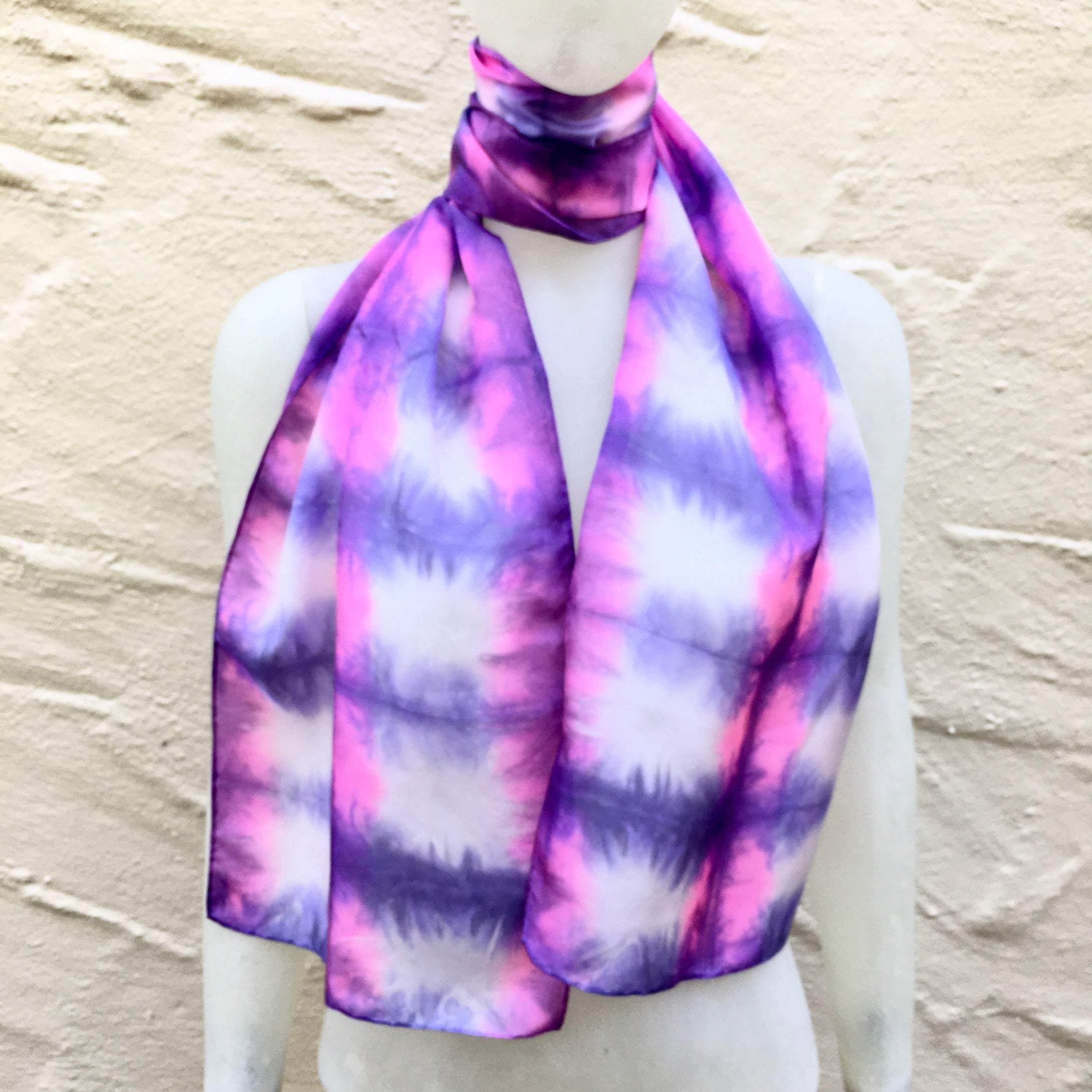 Scarf Spree: (S) Pink Purple & White 11
