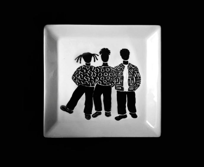 Colors of Juneteenth - Renata Gray: Best Friends square plate