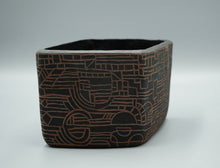 Ofra Fisher :  Black Sgraffito Planter Diamond