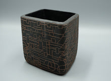 Ofra Fisher :  Black Sgraffito Planter Diamond