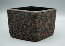 Ofra Fisher :  Black Sgraffito Planter Diamond