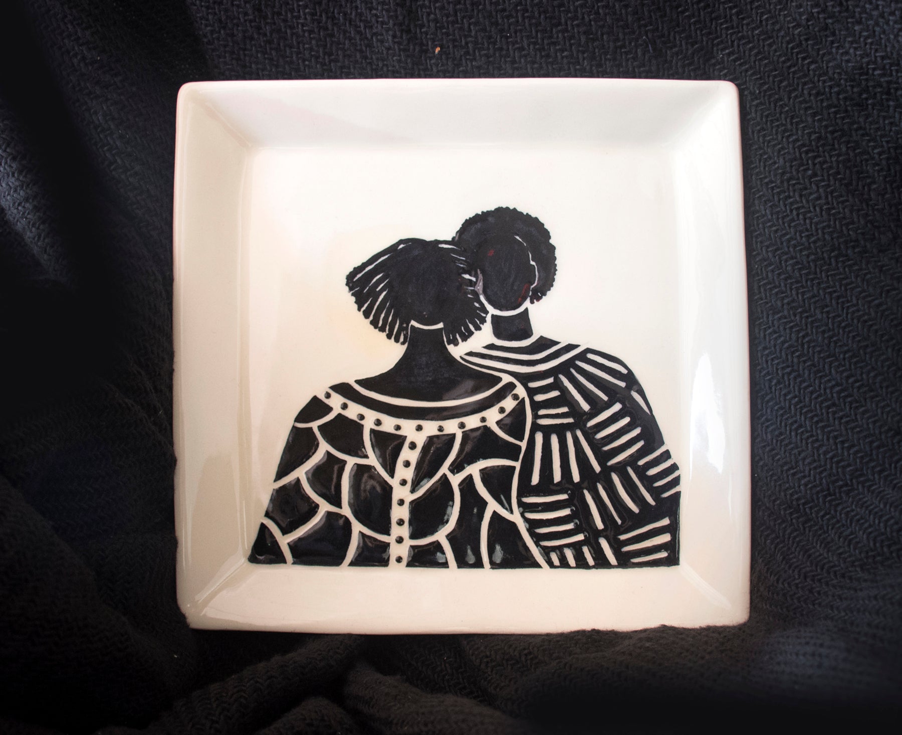 Colors of Juneteenth - Renata Gray: Sisterlocs and Brotherman square plate