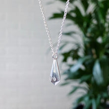 Corey Egan: (W) Crystal Diamond Fragment Necklace in Silver