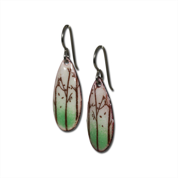 Michele Dodge:(S) Small Teardrop Earrings - Forest