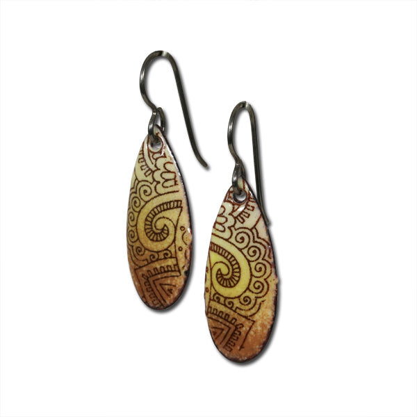 Michele Dodge:(S) Small Teardrop Earrings - Henna