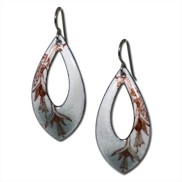 Michele Dodge:(S) Large Drop Earrings - Tropical Flower