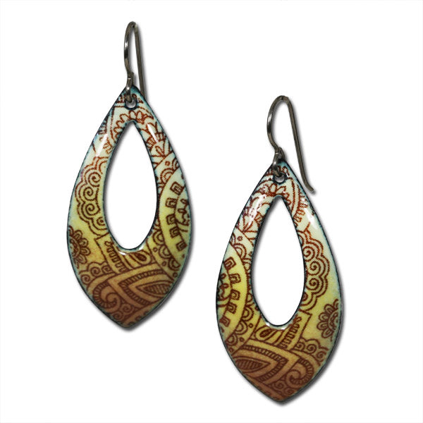 Michele Dodge:(S) Large Drop Earrings - Henna
