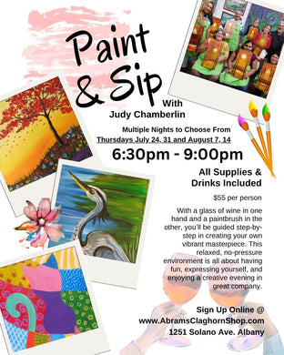 Paint and Sip with Judy Chamberlin - Thursday nights