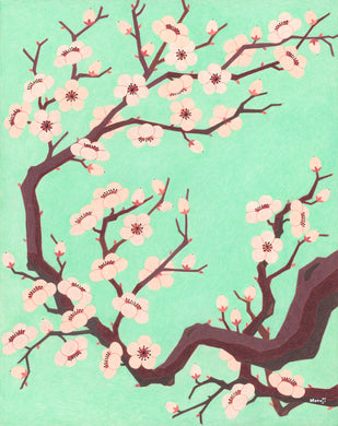 American Minhwa: Moonji L. Pickering: Cherry Blossoms, 2022