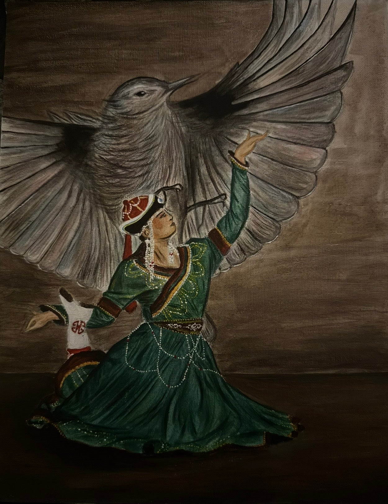 2026 Albany High School : Mongolian Lady Misheel Darkanbayar 11 x14, acrylic $50