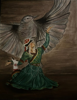 2026 Albany High School : Mongolian Lady Misheel Darkanbayar 11 x14, acrylic $50