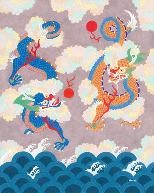 American Minhwa: Moonji L. Pickering: Dragons with Clouds, 2024