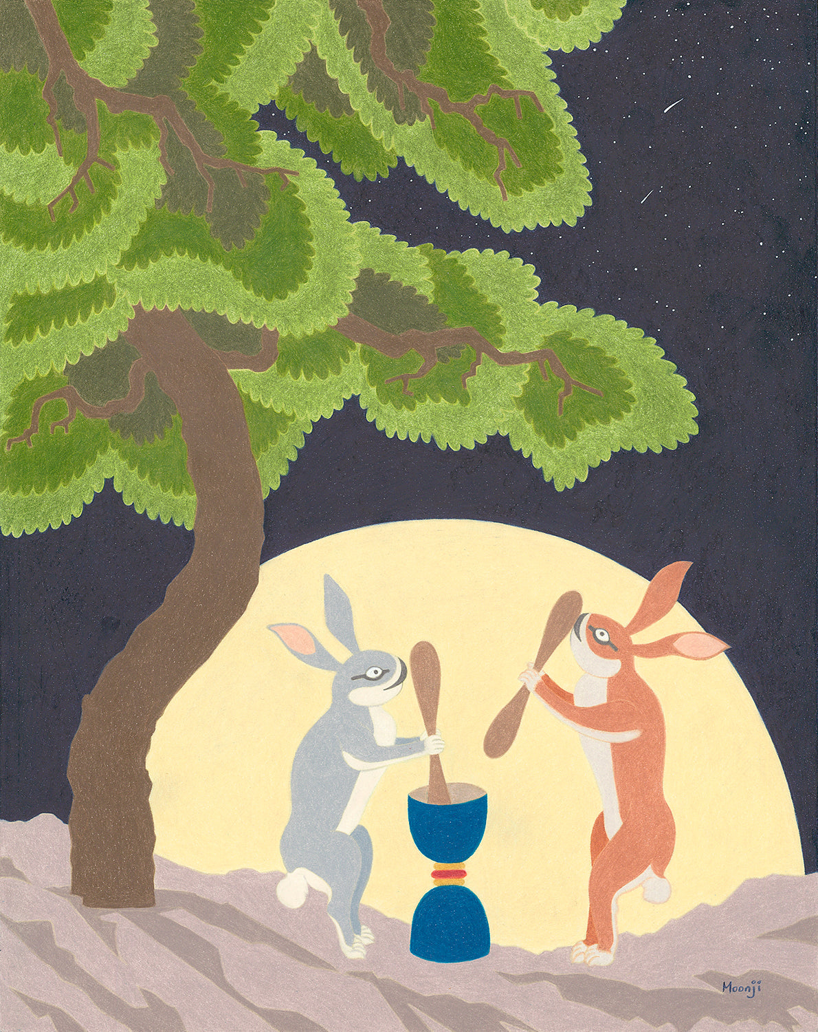 American Minhwa: Moonji L. Pickering: Moon Rabbits, 2024