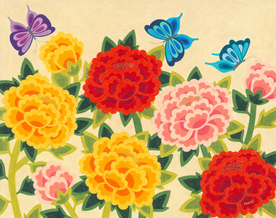 American Minhwa: Moonji L. Pickering: Peonies II, 2023