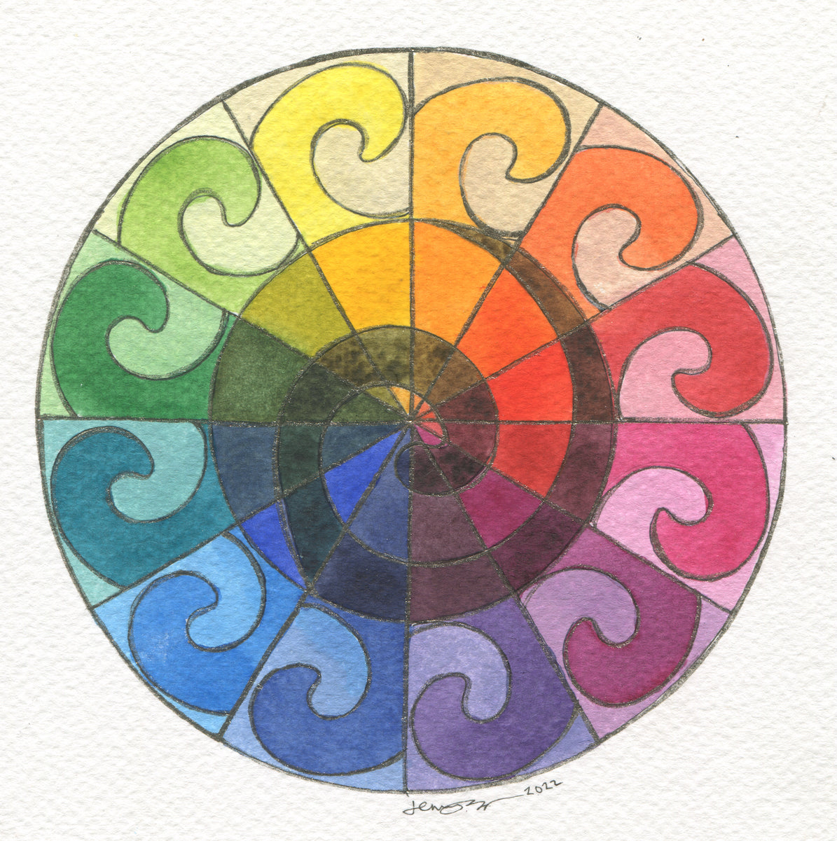 Jennifer Mazzucco - Color Wheel with Waves Etude