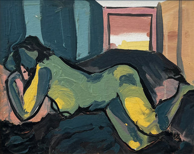 Cobalt Blues: Chelsea Owens: Reclining Colored Nude