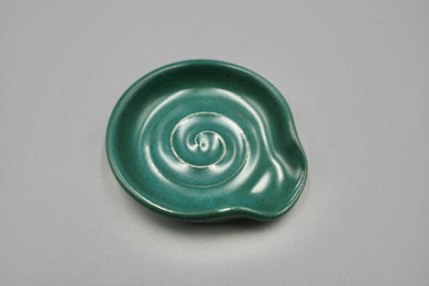 Papercut Pottery: Small Spoon Rest, Green