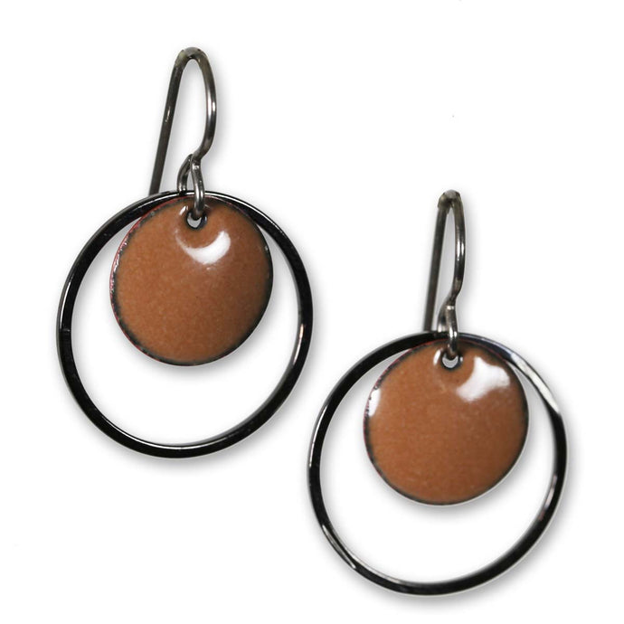 Michele Dodge:(S) Encircled Earrings - Brown