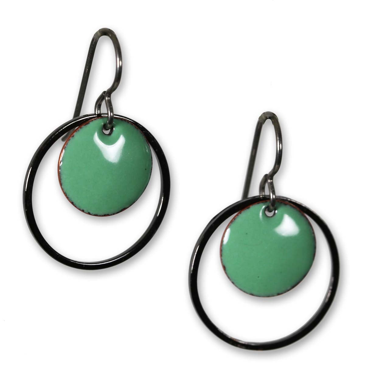 Michele Dodge:(S) Encircled Earrings - Green