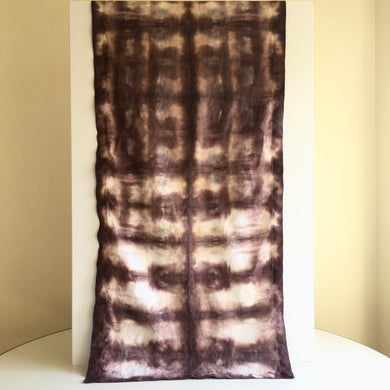 Scarf Spree: Hand Dyed Maroon & Tan Linen Table Runner