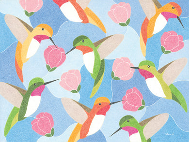 Moonji Pickering: Print -Hummingbirds