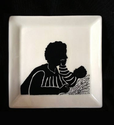 Colors of Juneteenth - Renata Gray: Mommy's Little Pumpkin square plate