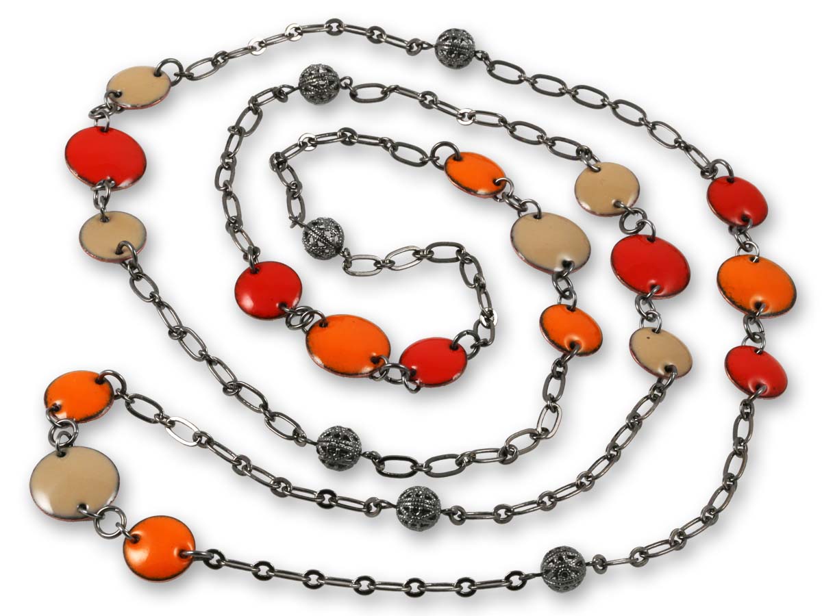 Michele Dodge:(S) Vintage Look Necklace - Orange