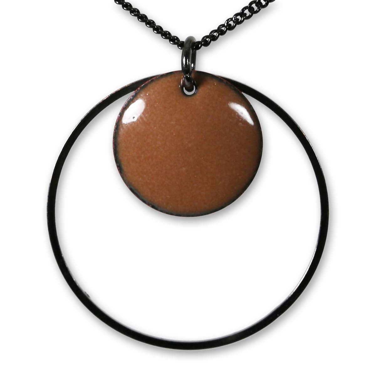 Michele Dodge:(S) Encircled Pendant - Brown