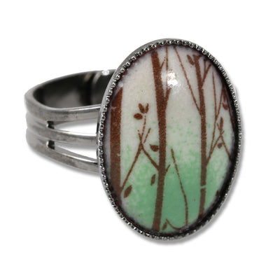 Michele Dodge:(S) Adjustable Ring - Forest