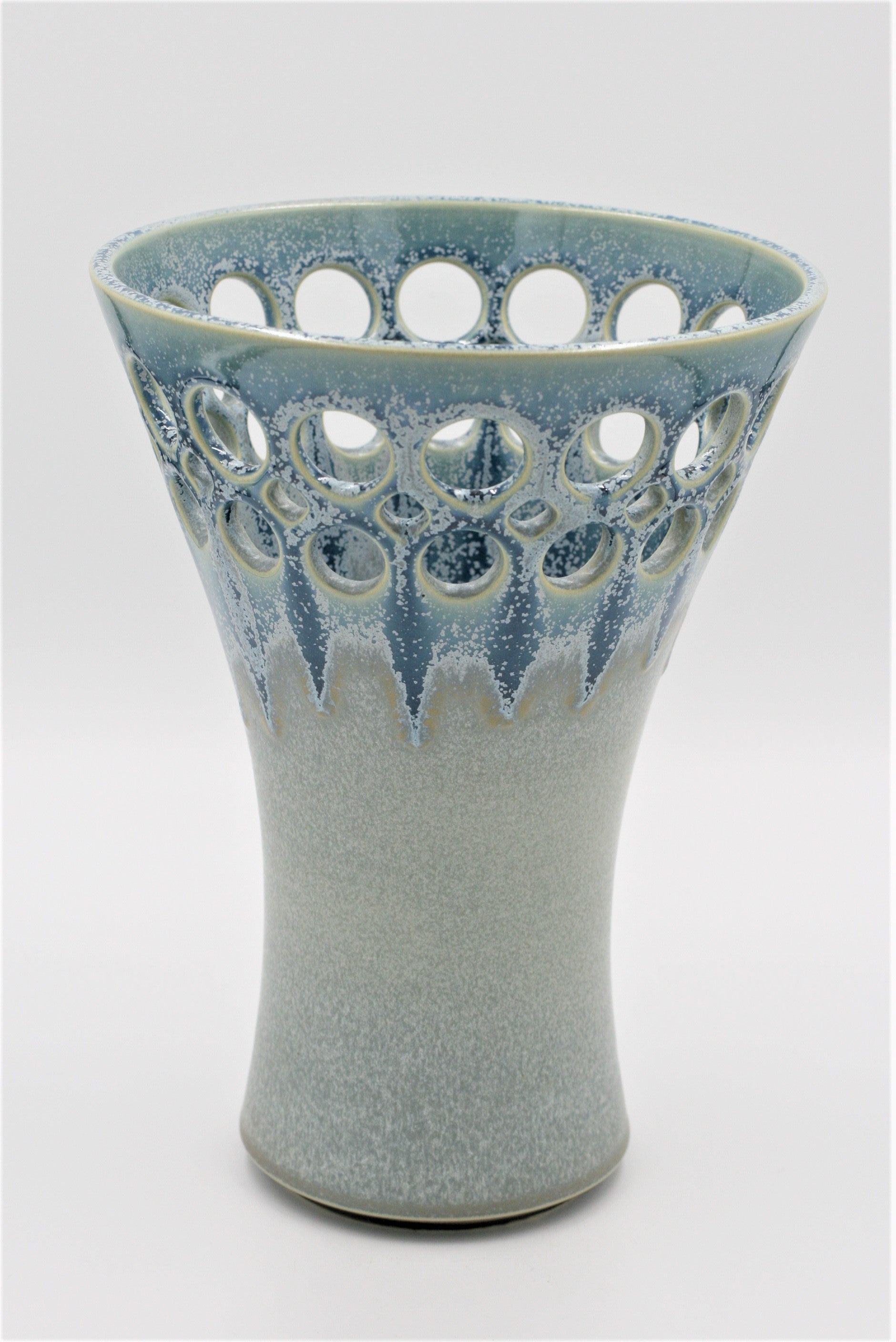 Lynne Meade: Tall Tapered Vase Ice Blue