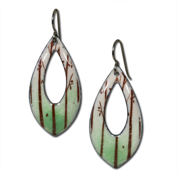 Michele Dodge:(S) Large Drop Earrings - Forest