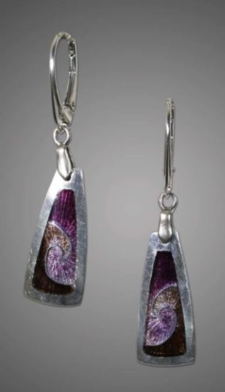 Michele Dodge: Earrings-Purple & Brown