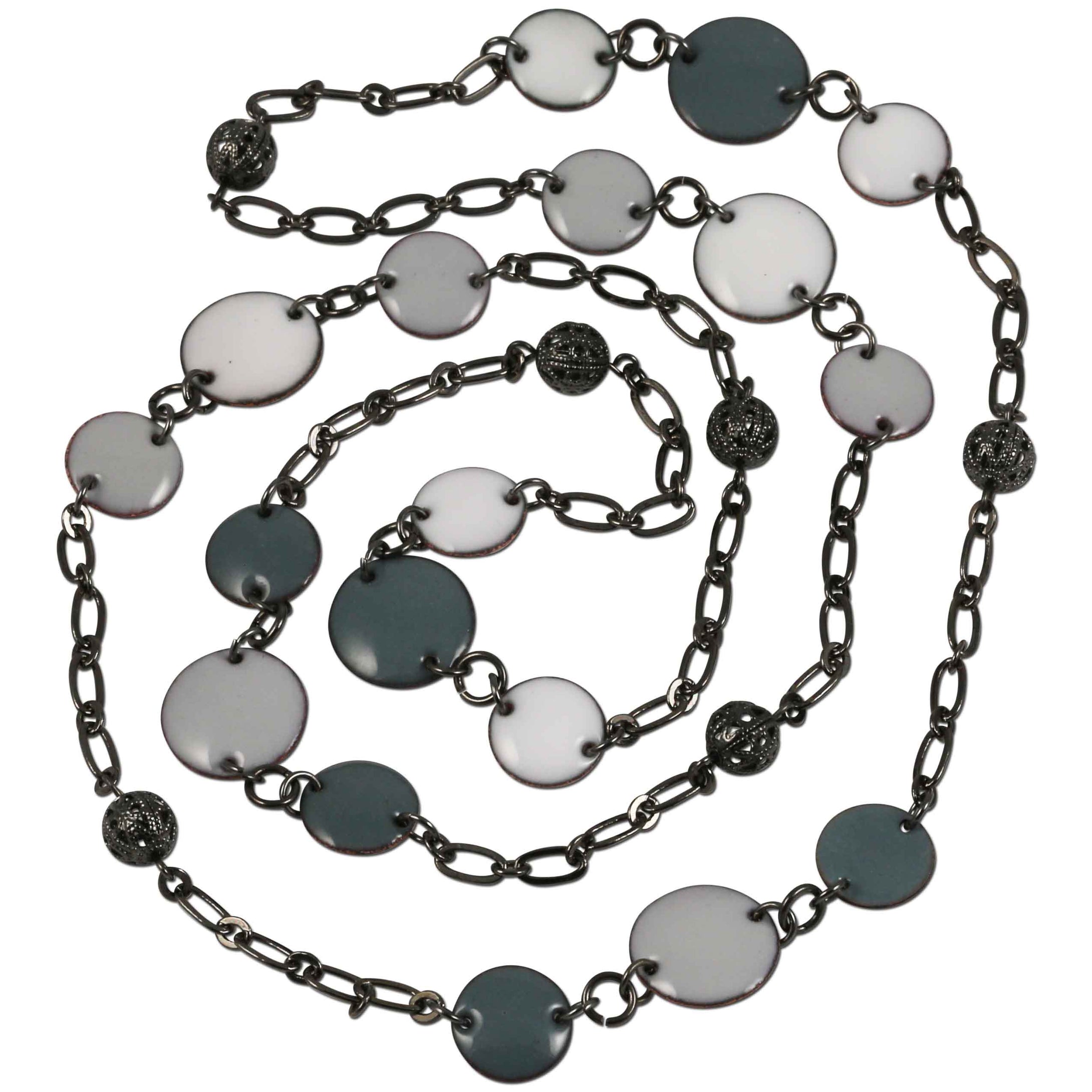 Michele Dodge:(S) Vintage Look Necklace - Grays